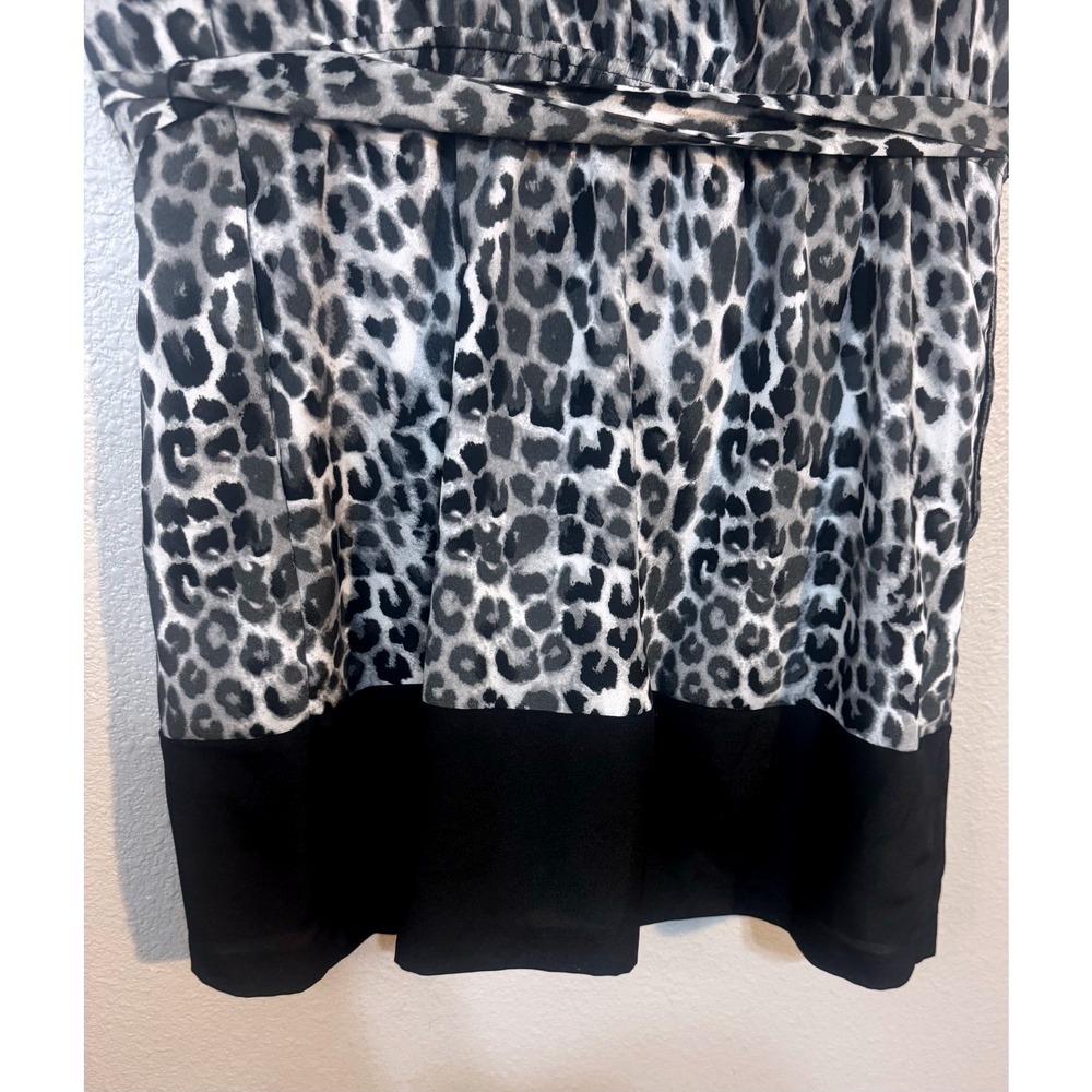 Express‎ Leopard Print Halter Dress Women's Medium Belted Black & White Lined - Picture 9 of 10